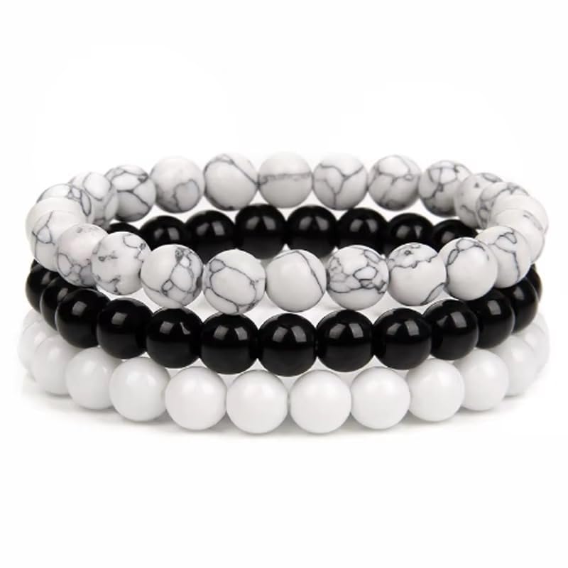 See full amazon price history chart for SHILPMART Stone Beaded Bracelet, White, Black and White Marble Effect SHILPMART Stone Beaded Bracelet, White, Black and White Marble Effect (B0DGDCW47D) Amazon Price History, Amazon Price Tracker