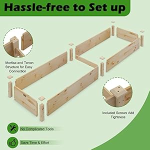 Giantex Raised Garden Bed, 95" Lx24 Wx10 H Outdoor Wood Planter Box for Vegetables Flowers Herbs Fruits, Easy-Assembly Wooden Planter Raised Bed for Backyard Garden Lawn Giantex Raised Garden Bed 95 Lx24 Wx10 H Outdoor Wood Planter Box for Vegetables Flowers Herbs Fruits Easy Assembly Wooden Planter Raised Bed for Backyard Garden Lawn