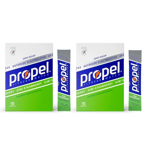 Propel Powder Packets Kiwi Strawberry With Electrolytes Vitamins and No Sugar 20 Count (Pack of 2) - in GARIZZE Box