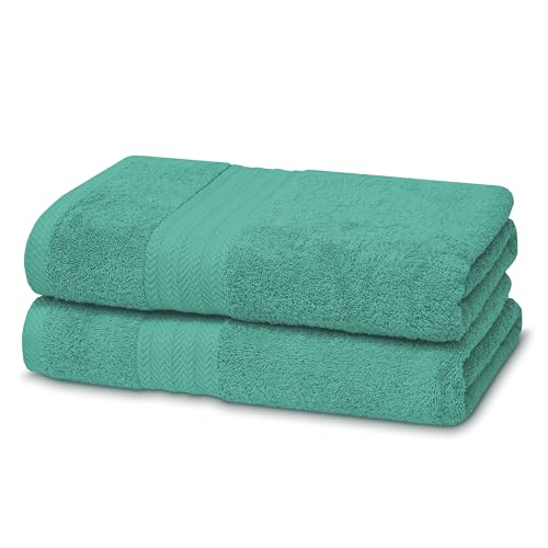 Victorio & Lucchino Juego de Toallas 100% Algodón - 2 Toallas Baño Ducha 70x140cm - Color Aqua