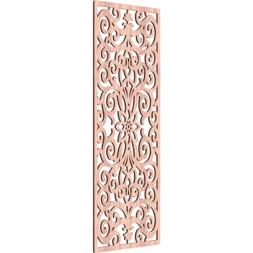 Image of Buel Decorative Pierced Fretwork Wood Wall Panels, 25 3 /8 inchW x 64 3 /8 inchH x 3 /8 inchT, Walnut