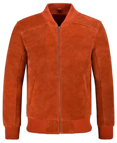 Veste en cuir véritable en daim hommes des années 70 rétro 275-P