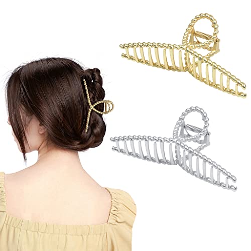 2 uds pinzas de Metal para el cabello pinzas de garra de tiburón pinzas para el cabello antideslizantes accesorios para peinados para mujeres Cover