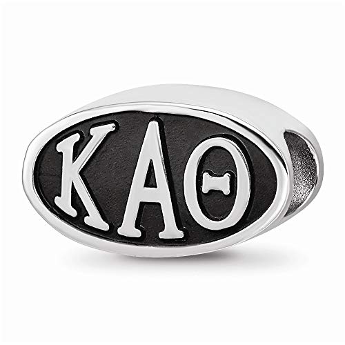 Sterling Silver 12.25mm Kappa Alpha Theta Oval Letters Bead Charm