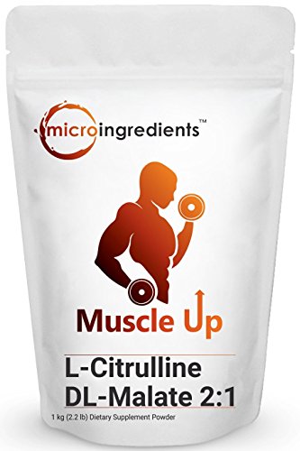 Pure L-Citrulline Malate 2:1 Powder, 1 Kg, Enhances Muscle Pump, Performances Nitric Oxide Booster and Increases Muscle Vascularity. Non-GMO and Vegan Friendly.