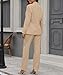 Miesuit Business Casual Outfits for Women 2 Piece One Button Fashion Professional Jacket Pants Suits for Women Light Khaki S