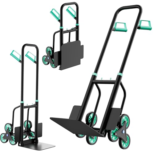 Stair Climbing Cart, Heavy-Duty Stair Climbing Hand Truck with Telescoping Handle & 6 Wheels, 440 LB Capacity, Dolly Cart for Home, Moving, Groceries, Warehouse