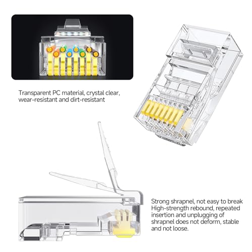 Conectores RJ45 Cat 6 Pass Through 50 unidades miniatura 2