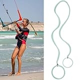 1 Pack 25' Green Swim Hair Ties No Damage for Thick Hair, Elastic Ponytail Holders Strong Hair Bands for Long Thick Curly Hair Stretchy Spiral Pony Tail Wrap for Women Motorcycle Riding Swimming