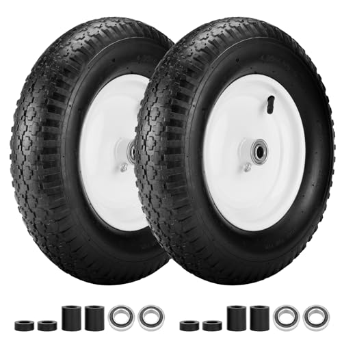 4.80/4.00-8" Air Filled Wheelbarrow Tire,Heavy-Duty Tire Tube Set