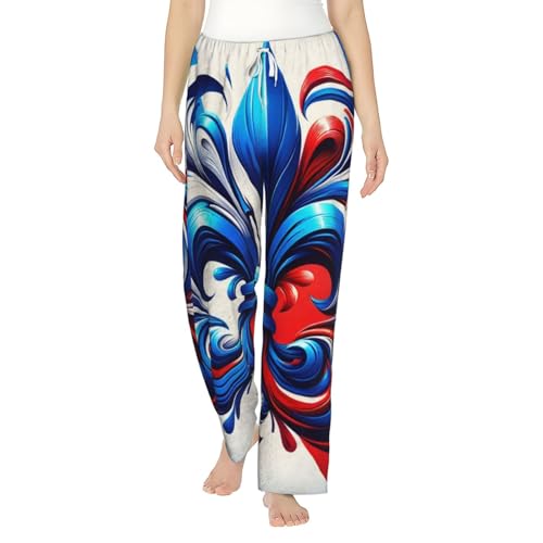 Pantalon de pyjama en polaire femme motif floral flanelle chaud hiver