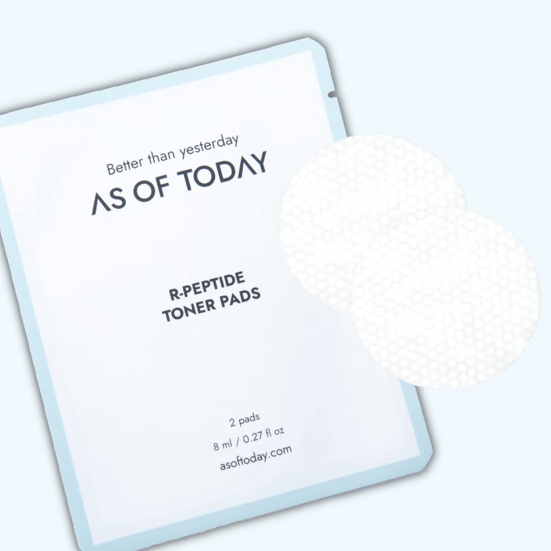 AS OF TODAY R-Peptide Toner Pads (60 Pads) | Exfoliating Face Pad with Peptides & Niacinamide | Pore Minimizing Toner for Acne-Prone & Oily Skin | Hydrating Korean Skincare | Clean Beauty