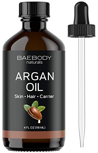 Baebody Argan Oil Moisturizer & Carrier Oil for Face, Skin, Hair & Nails, Large Value Size, 4 Ounces