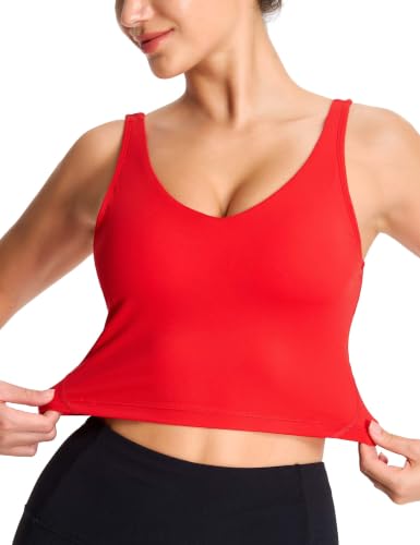 Image of THE GYM PEOPLE Womens' Sports Bra Longline Wirefree Padded with Medium Support