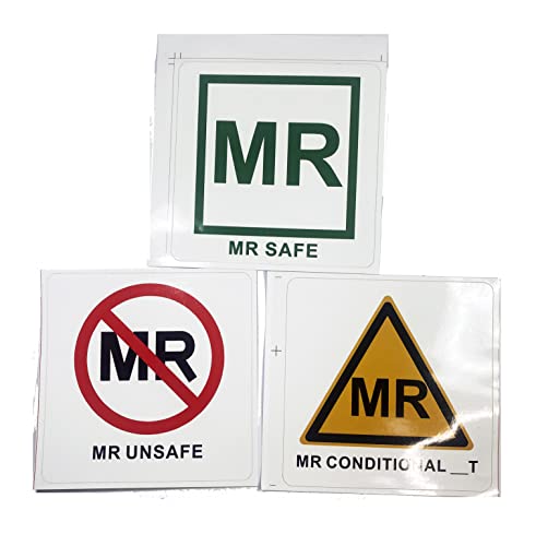 30-Set MRI Safety MR Safe Unsafe Conditional Label Vinyl Sticker 4 x 4 inch Waterproof 30 Pieces
