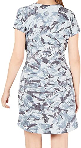 Ideology Womens Tie-Dye Tie Front Dress Blue Xs #TOP1