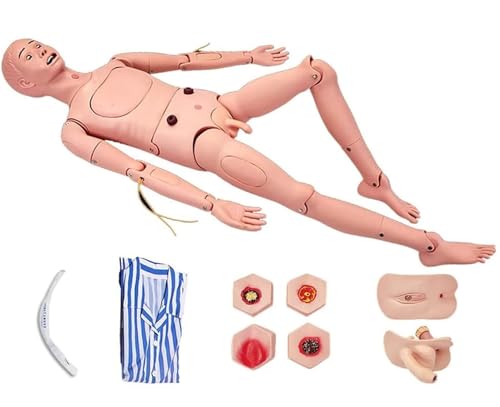 EPKFHNFX Training Manikin Patient Care Simulator with Interchangeable Genitals Bedsore Modules for Nursing Medical Training Teaching Medical Supplies,Male