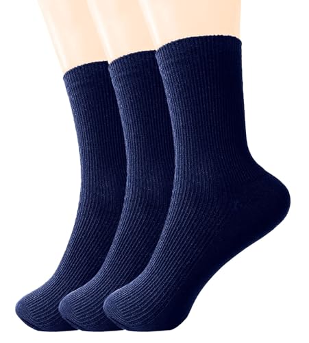 Image of Womens Ribbed Knit Socks Cotton Athletic Running Casual Crew Socks