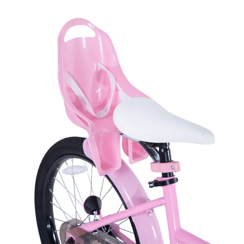 Image of KEANO Zinnia 14 16 20 Inch Kids Bike for Girls Ages 3-10 Years, Girls' Bikes with Training Wheels, Streamers, Basket and Doll Seat, Children Bicycles