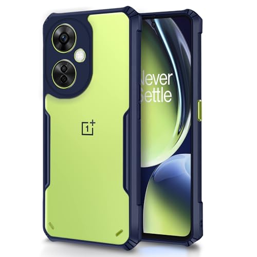 Image of Outlouders Back Cover for OnePlus Nord Ce 3 Lite 5G | Ultra Hybrid Transparent | Full Camera Protection | Raised Edge | Crystal Clear Bumper Case (Blue)