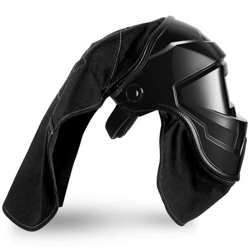 Jecery 2 Pcs Welding Helmet Cover and Helmet Bib Set, Welding Accessories with Press Fit Seal for Neck Protection, Fits Most (Cool,Black)