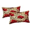 MOVE OVER Leopard Comforter Set California King Red Rose Flower Bedding Set 4 Pieces Cheetah and Rose Flower Printed Design Romantic Comforter Set for Women and Female Leopard Printed Bedding Set #2