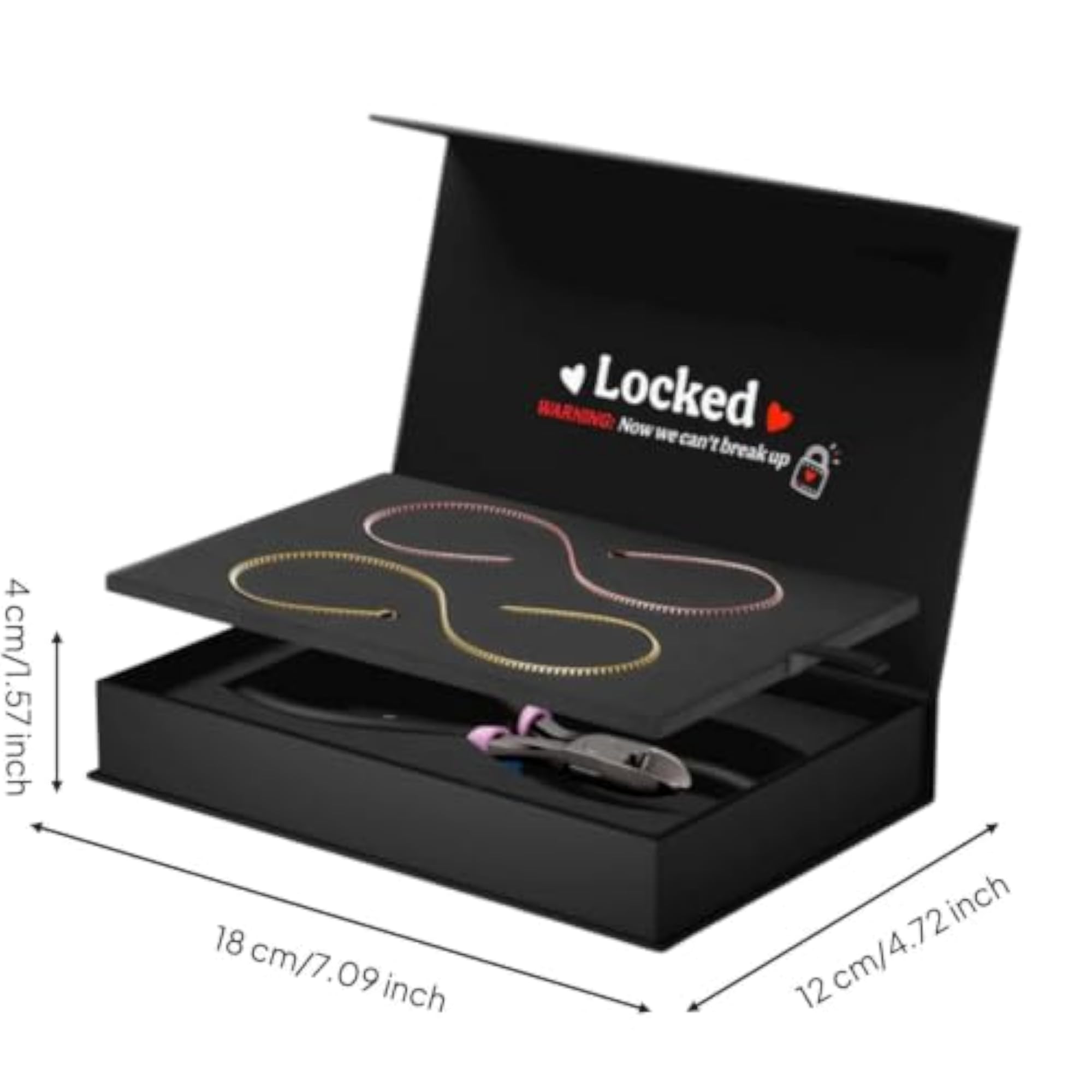 Couples Gold Locking Bracelet Set, Romantic Gift for Lovers