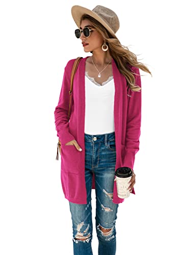 Image of TASAMO Cardigan Sweaters for Women Long Sleeve Open Front Casual Knit Fall Coat Oversized Soft Outwear with Pockets