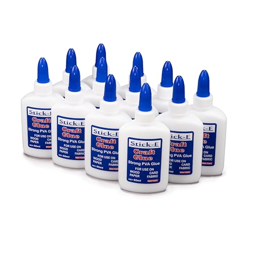 Pegamento blanco PVA en bote de 60 ml pack de 12 unidades para recambio