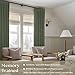 108 Inch Linen Pleated Curtains 2 Panels Set for Living Room Bedroom Farmhouse Cotton Rustic Farmhouse Back Tab Memory Trained Pinch Pleat Window Curtain Olive Green 108 Inch Length for Office 9FT