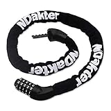 NDakter Bike Chain Lock, 5-Digit Combination Anti-Theft Bicycle Lock, 3.2 feet Long Security Resettable Bike Locks Heavy Duty for Bike, Motorcycle, Bicycle, Door, Gate, Fence, Grill