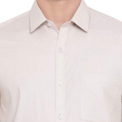 Image of Turtle Men 100% Cotton Slim Fit Yellow Solid Formal Shirt