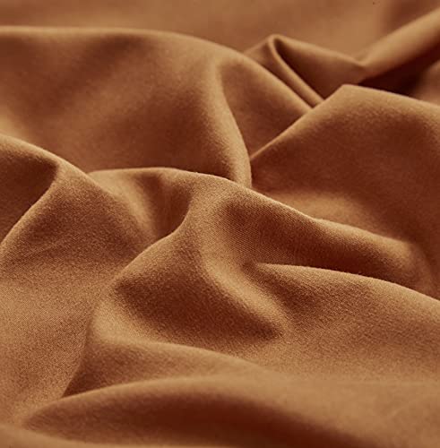 Karever Pumpkin Color Duvet Cover Sets Burnt Orange Color Bedding Set Queen Comforter Cover Sets For Women Girls Luxury Soft Cinnamon Comforter Cover 3 Piece Pumpkin Color Bedding Set #TOP3