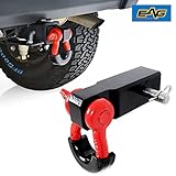 EAG Shackle Hitch Reciever 2 inch with Red 3/4 inch D-Ring Shackle and Black Isolator and Pin