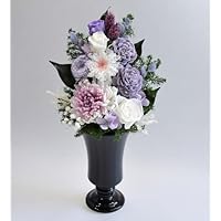 Amazon｜仏花 プリザーブドフラワー 花器付 大きいサイズ 菊