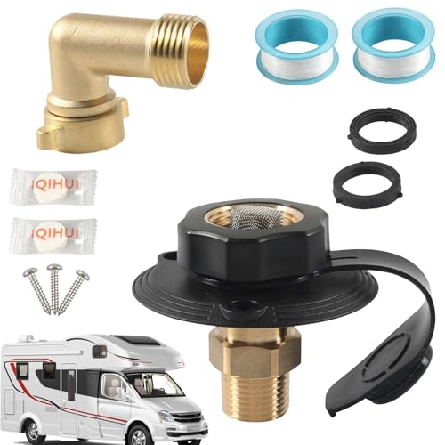 Entrée d'eau pour camping-car en laiton robuste avec clapet de non-retour