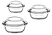 Borcam, 159021, CONJUNTO DE 6 PIEZAS - 3 Cacerolas con tapas de vidrio para colocar en la parte superior, para usar en el horno, de vidrio de borosilicato