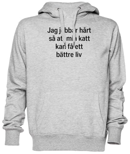Sweat à capuche chat Jag Jobbar Hårt pour célébrer votre félin