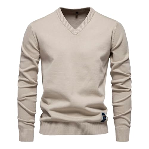 Autumn Winter Pullover Men's Sweater V-Neck Solid Color Long Sleeve Men Clothing Warm Sweaters Men Casual Sweater