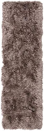 SAFAVIEH Paris Shag Collection Runner Rug - 2'3" x 10', Sable Brown, Handmade, Soft Flowing Pile, Ideal for Hallway, Foyer, Walk-in Closet, Bedroom (SG511-9292)