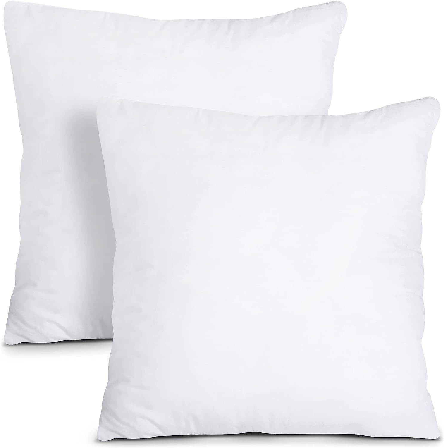 Perfect Sleeper Cushion 16 inch x 16 inch Set of 2 Plain White Throw Pillow Insert - Cozy and Soft Sofa Microfiber Fill Cushion for Stylish Home Decor - White