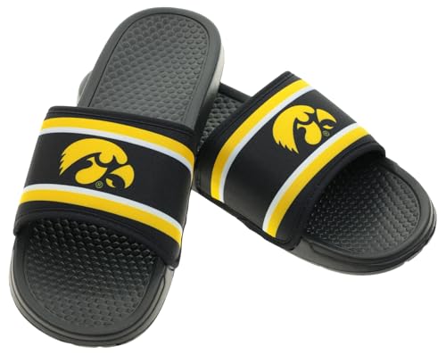 Image of FOCO NCAA Printed Team Logo and Color Stripes Comfortable Slide Sandals