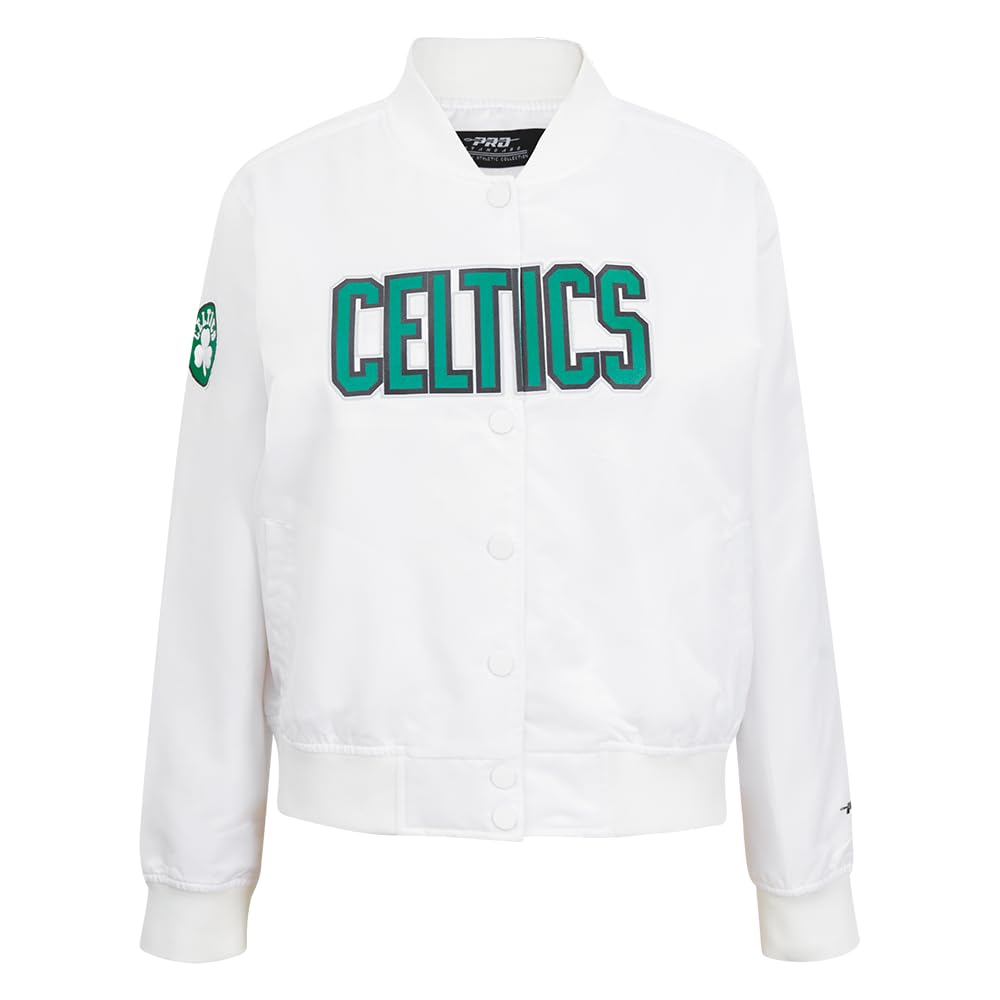 Pro Standard Womens NBA Boston Celtics Classic Chenille Satin Jacket White M