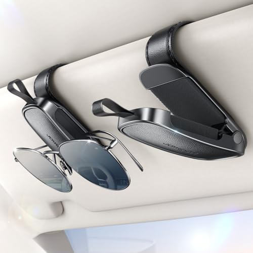 JOYROOM 2 Stück Brillenhalter für Auto Sonnenblende, 2025 Upgrade Magnetischer Sonnenbrillenhalter Auto, Universal Leder Brillenhalterung Auto, Brillenhalterung Kompatibel mit Allen Brillen(Schwarz) JOYROOM 2 Stück Brillenhalter für Auto Sonnenblende, 2025 Upgrade Magnetischer Sonnenbrillenhalter Auto, Universal Leder Brillenhalterung Auto, Brillenhalterung Kompatibel mit Allen Brillen(Schwarz)