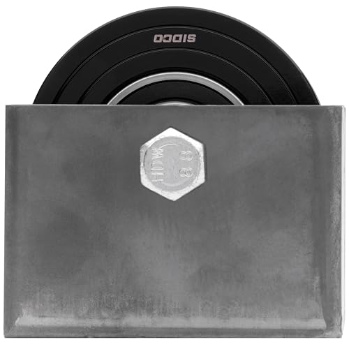 Sidco Supply 3.5" Inch V-Groove Wheel - Solid Steel - Sliding Gate Wheel – Heavy Duty –Track Wheel - Metal Gate Wheel - Inverted V Shape Wheel for Slide Gates with Bolt and Weldable Wheel Box