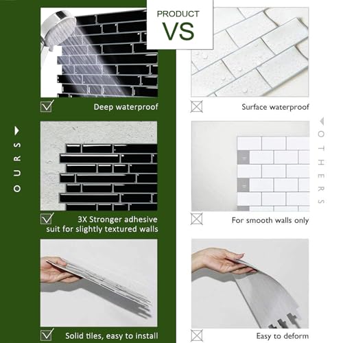 image for STICKGOO Peel and Stick Backsplash - 10 Sheets of 12”×12” - 3D Se