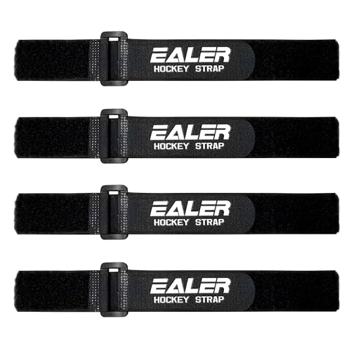 EALER Heavy Duty Hockey Shin Straps for Easy Use (Black)