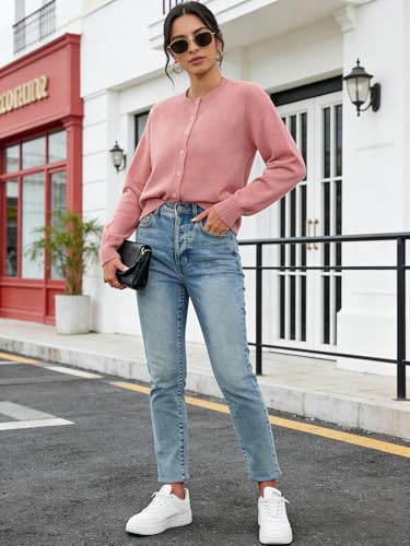 Image of Ibeauti Cropped Cardigan Sweaters for Women 2026 Trendy Spring Y2k Outfit Long Sleeve Button up Open Front Short Knit Sweater