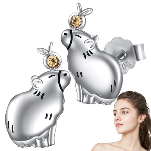 Raypontia Boucles d'oreilles Capybara pour filles,boucles d'oreilles Capybara, Boucles d’oreilles drôles mignonnes, Boucles d'oreilles mignonnes et amusantes en alliage de Zinc, bijoux