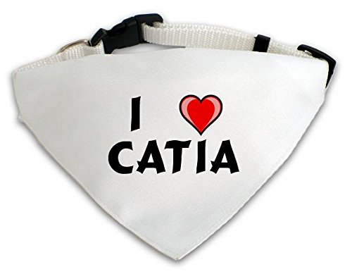 Dog Bandana with I love Catia (first name/surname/nickname)